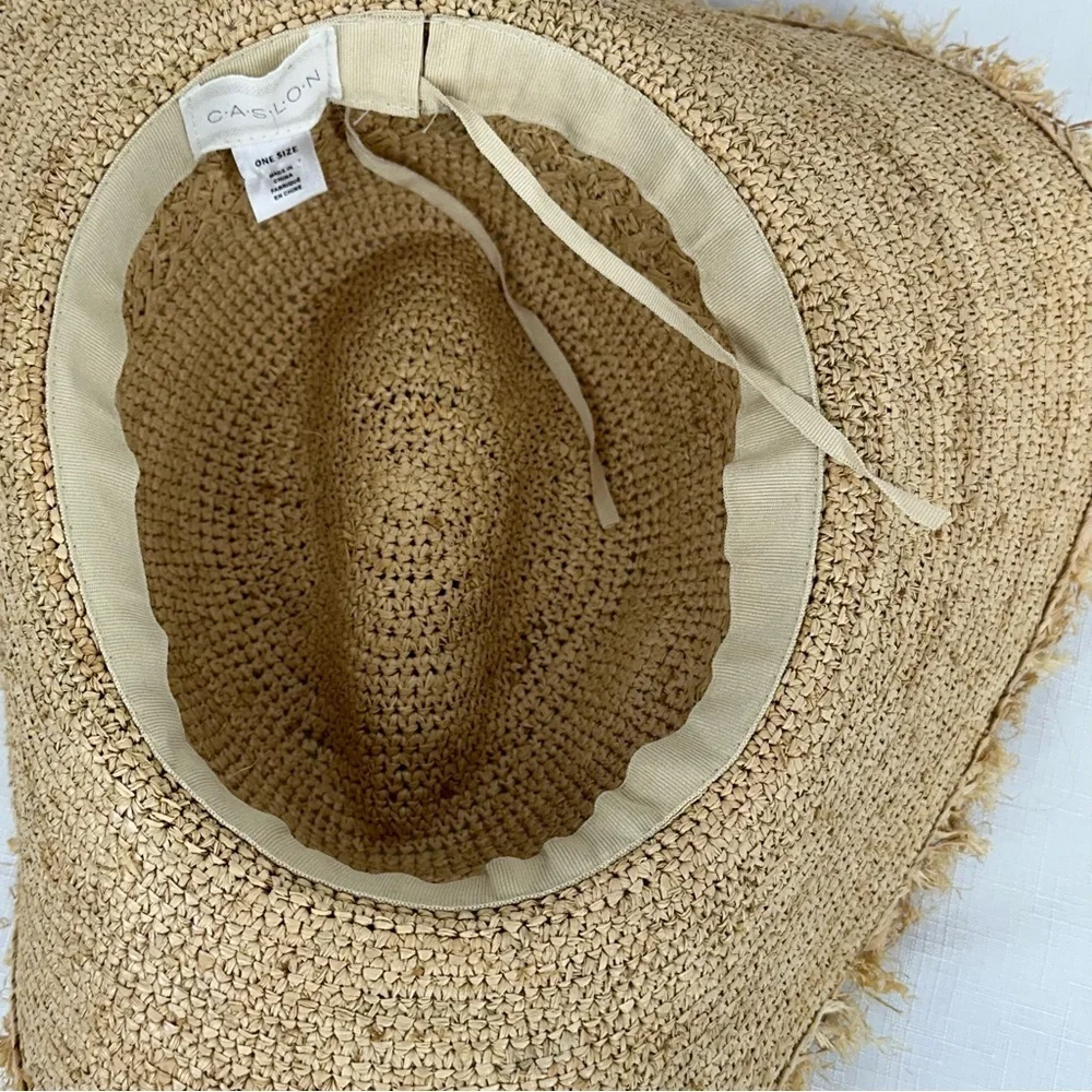 Caslon Rainbow Pom Tassel Straw Sun Hat